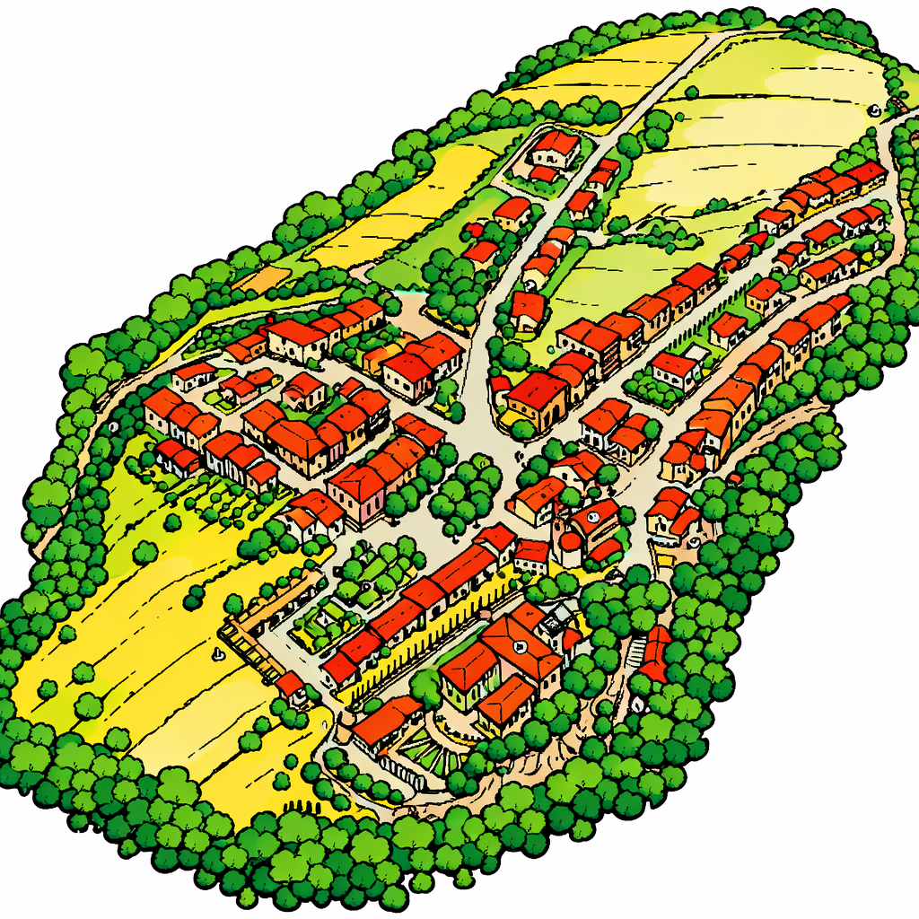 Mappa di Saturnia in stile fumetto